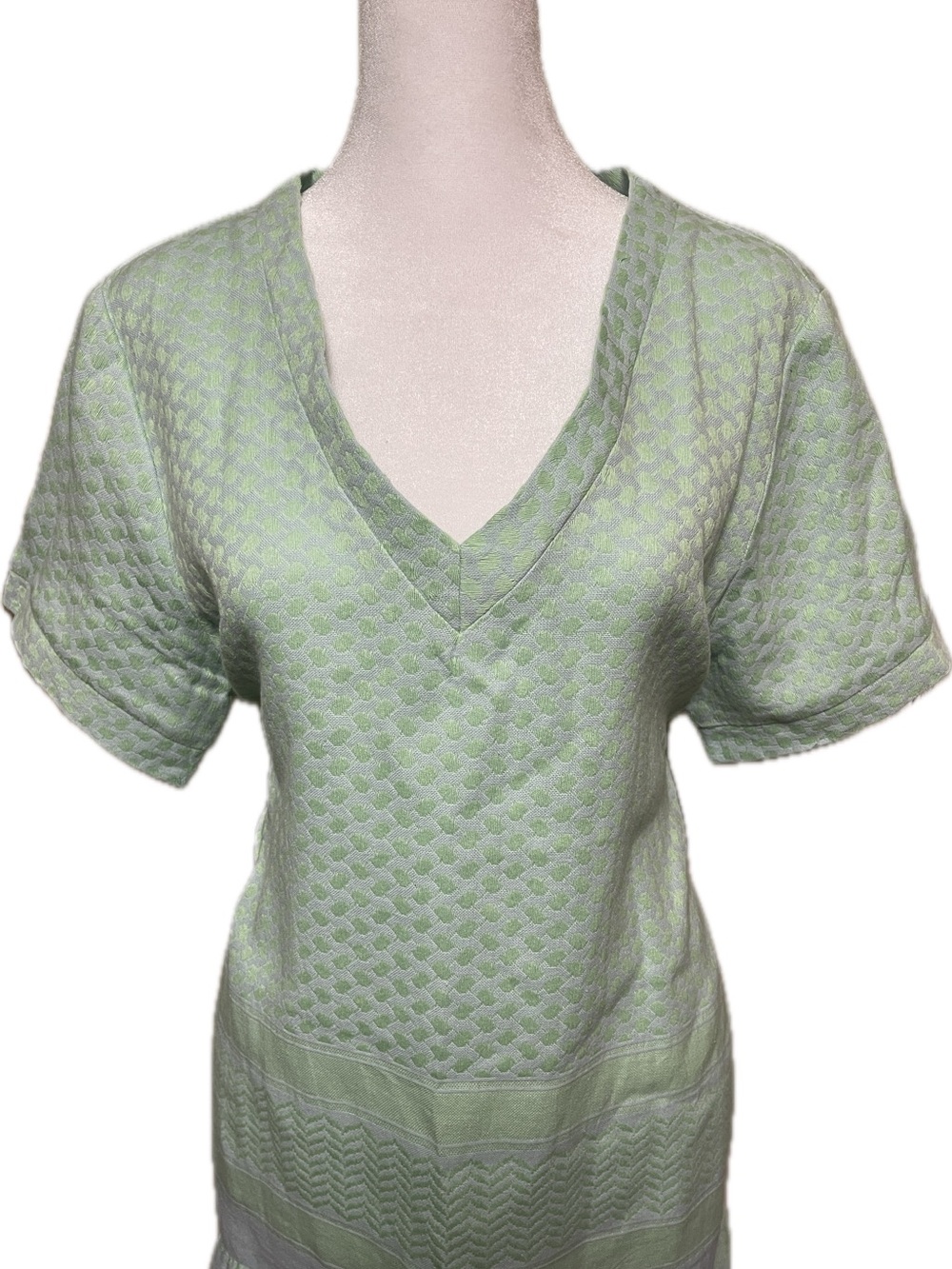 Cecilie Copenhagen Light Mint V-Neck Tiered Mini Dress - Picture 3 of 9